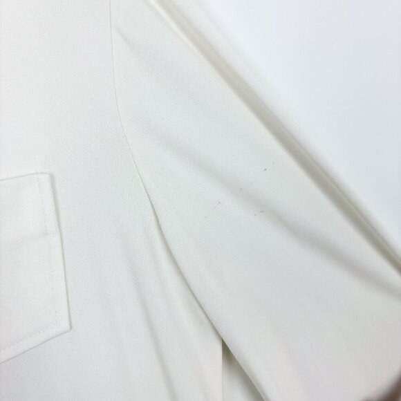 Franco Mirabelli Vintage Off White Button Up Blouse Medium Preppy - Picture 6 of 7